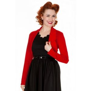 NWT Lindy Bop Red Rockabilly Pinup Bolero/Shrug